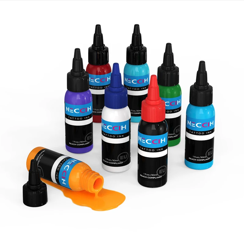 Selected 8-color NECCIH tattoo ink
